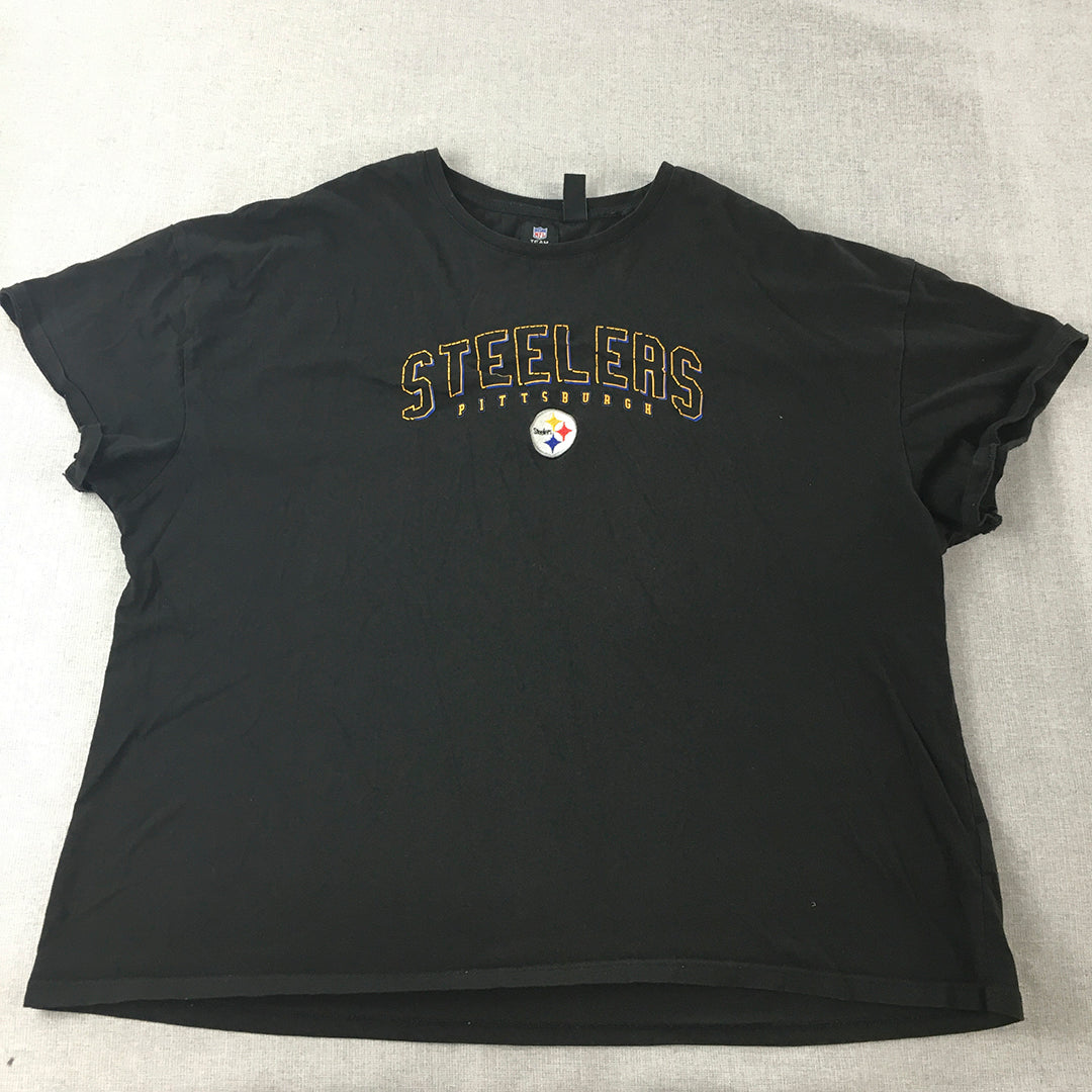 Pittsburgh Steelers Mens T-Shirt Size XL Black Big Logo NFL Football Tee