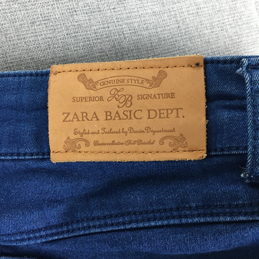 Zara Womens Skinny Jeans Size W26 x L28 Blue Stretch Denim