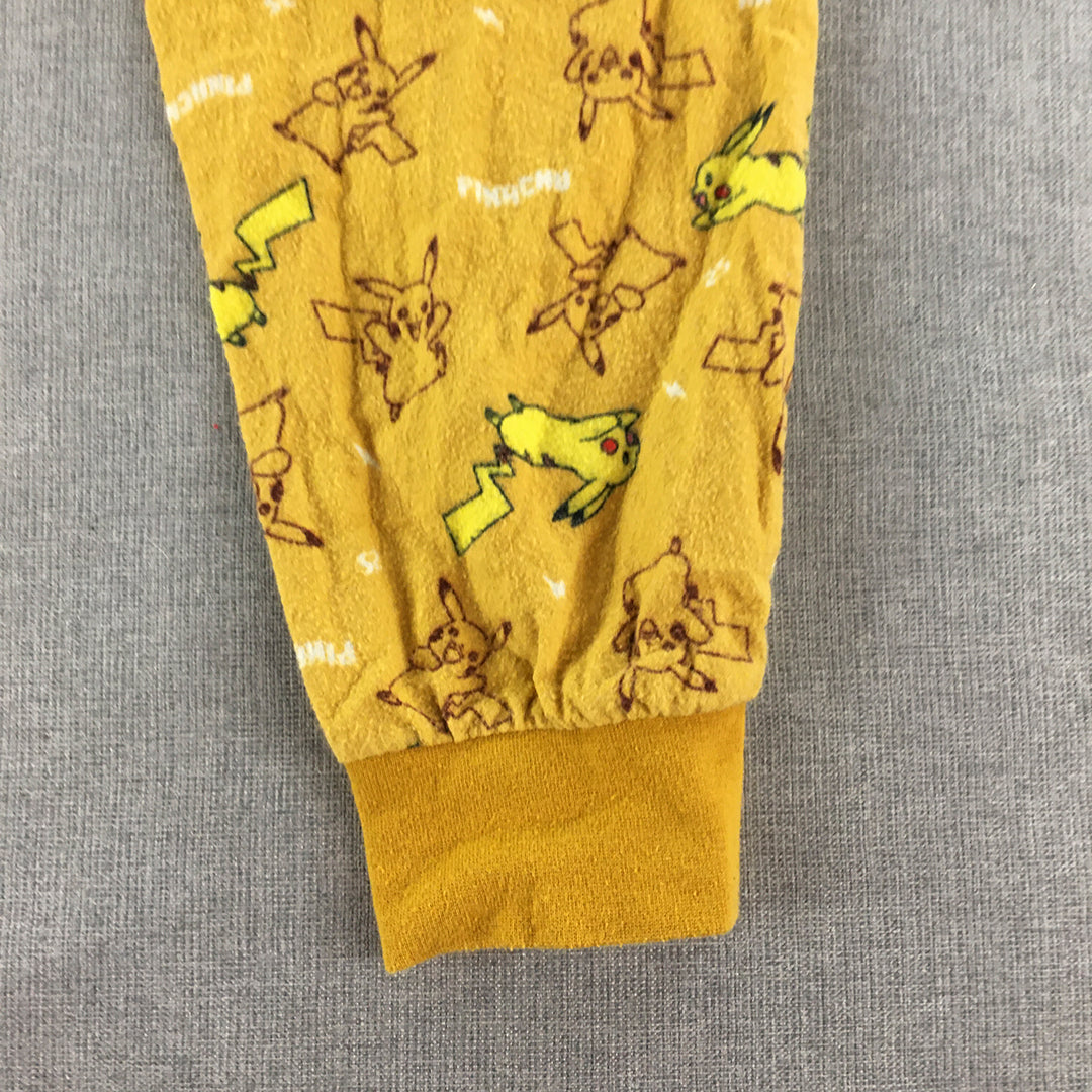 Pokemon Kids Boys Pants Size 6 Yellow Pikachu Jogger