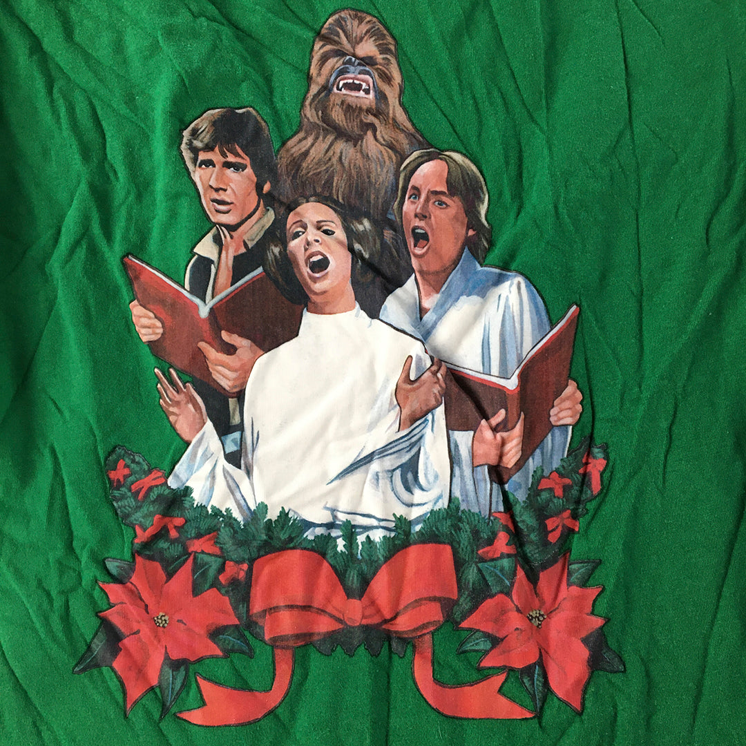 Star Wars Christmas Carols T-Shirt Adult Size XL Green Short Sleeve Tee