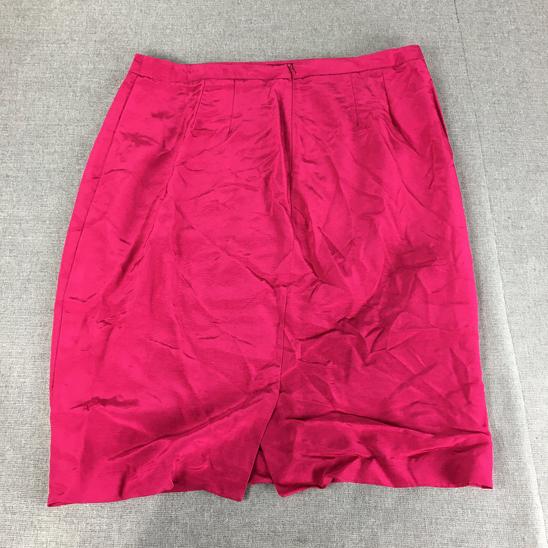 Witchery Womens Skirt Size 16 Pink Straight Midi