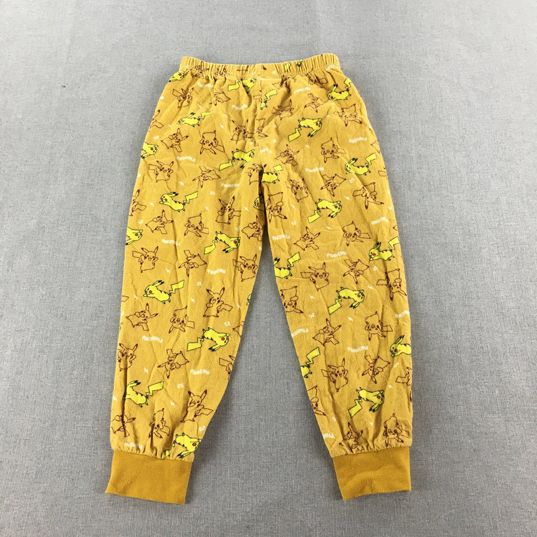 Pokemon Kids Boys Pants Size 6 Yellow Pikachu Jogger