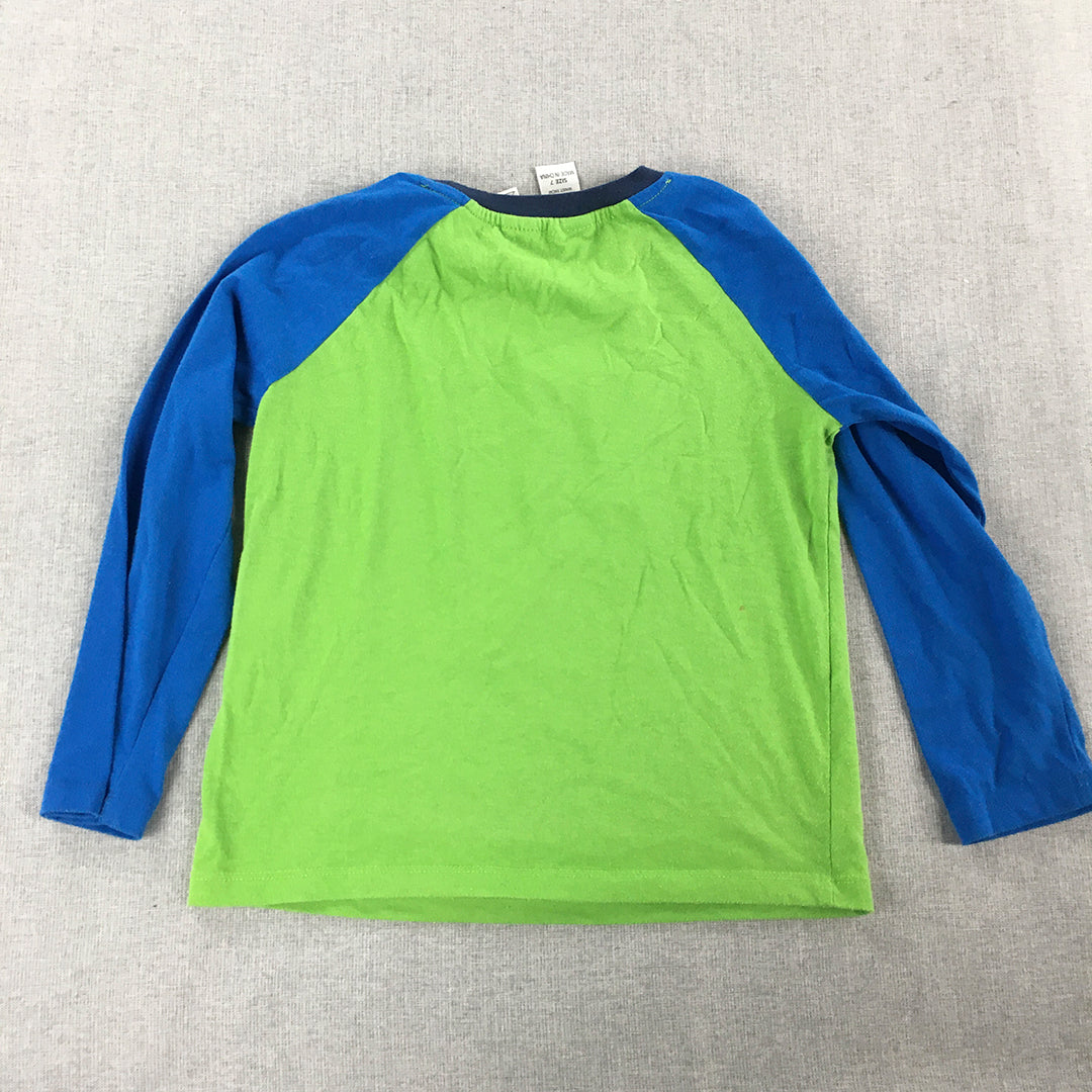 Super Mario Kids Boys Top Size 7 Green Long Sleeve Pullover Shirt