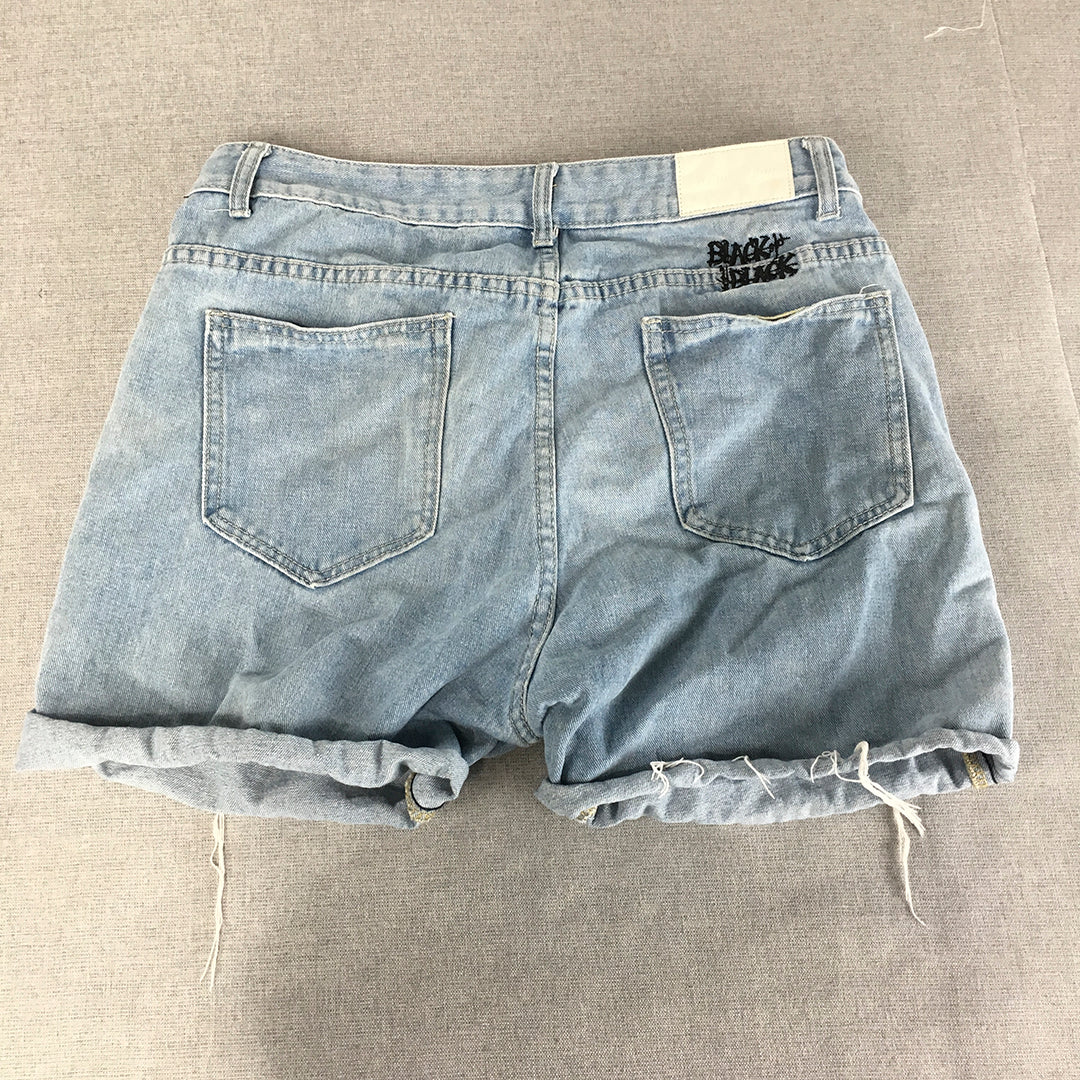 Fashion Jeans Womens Denim Shorts Size 32 Blue Light Wash Jorts