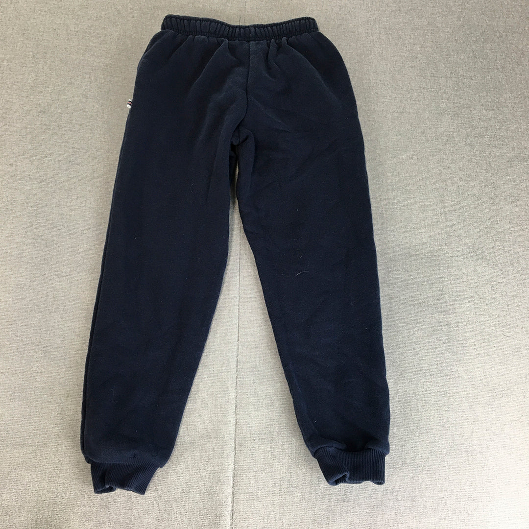 FILA Kids Boys Tracksuit Pants Size 6 Navy Blue Logo Elastic Waist Jogger