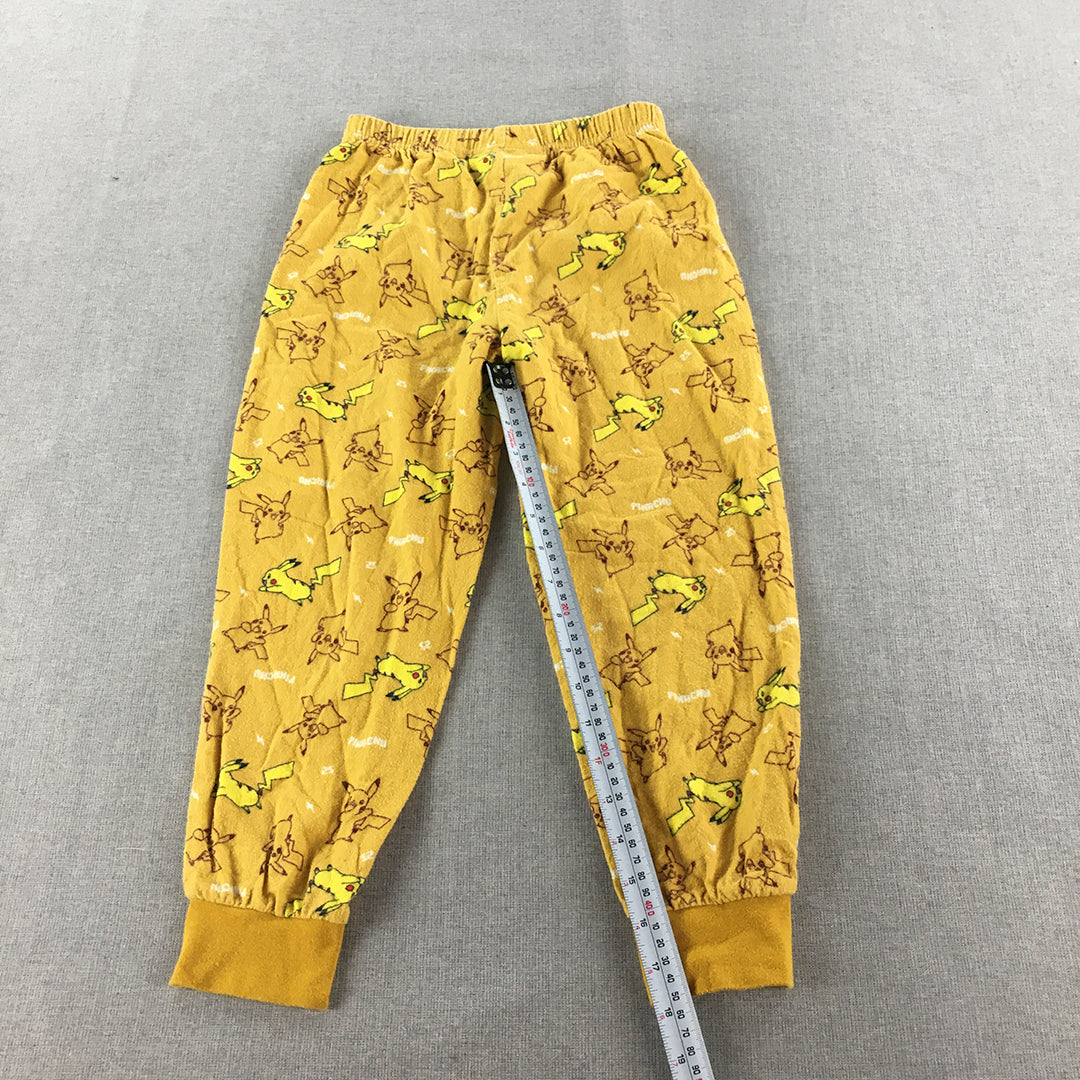 Pokemon Kids Boys Pants Size 6 Yellow Pikachu Jogger