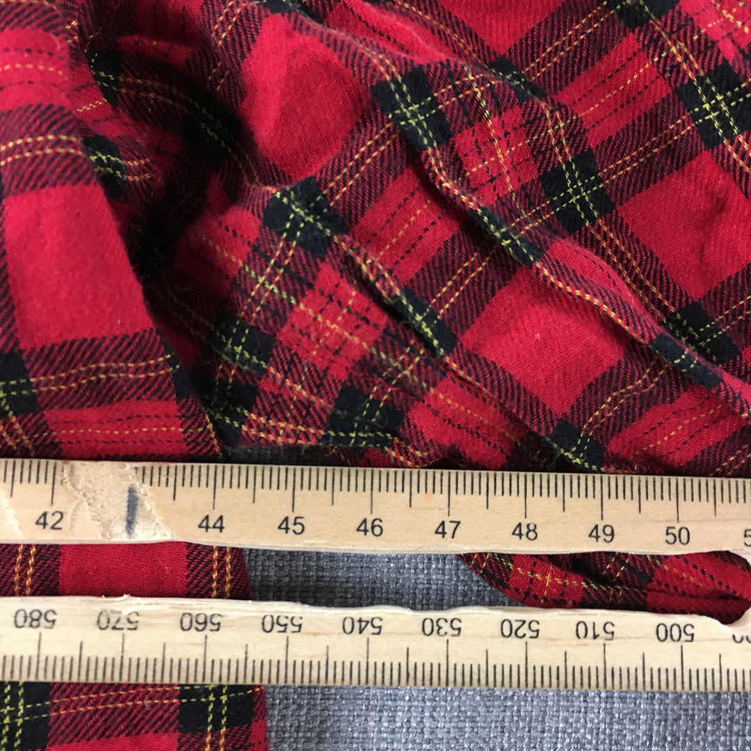 H&M Womens Flannel Shirt Size 2 US (6 AU) Red Checkered Button-Up