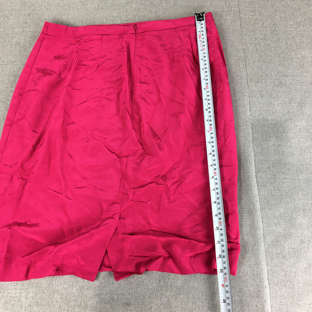 Witchery Womens Skirt Size 16 Pink Straight Midi