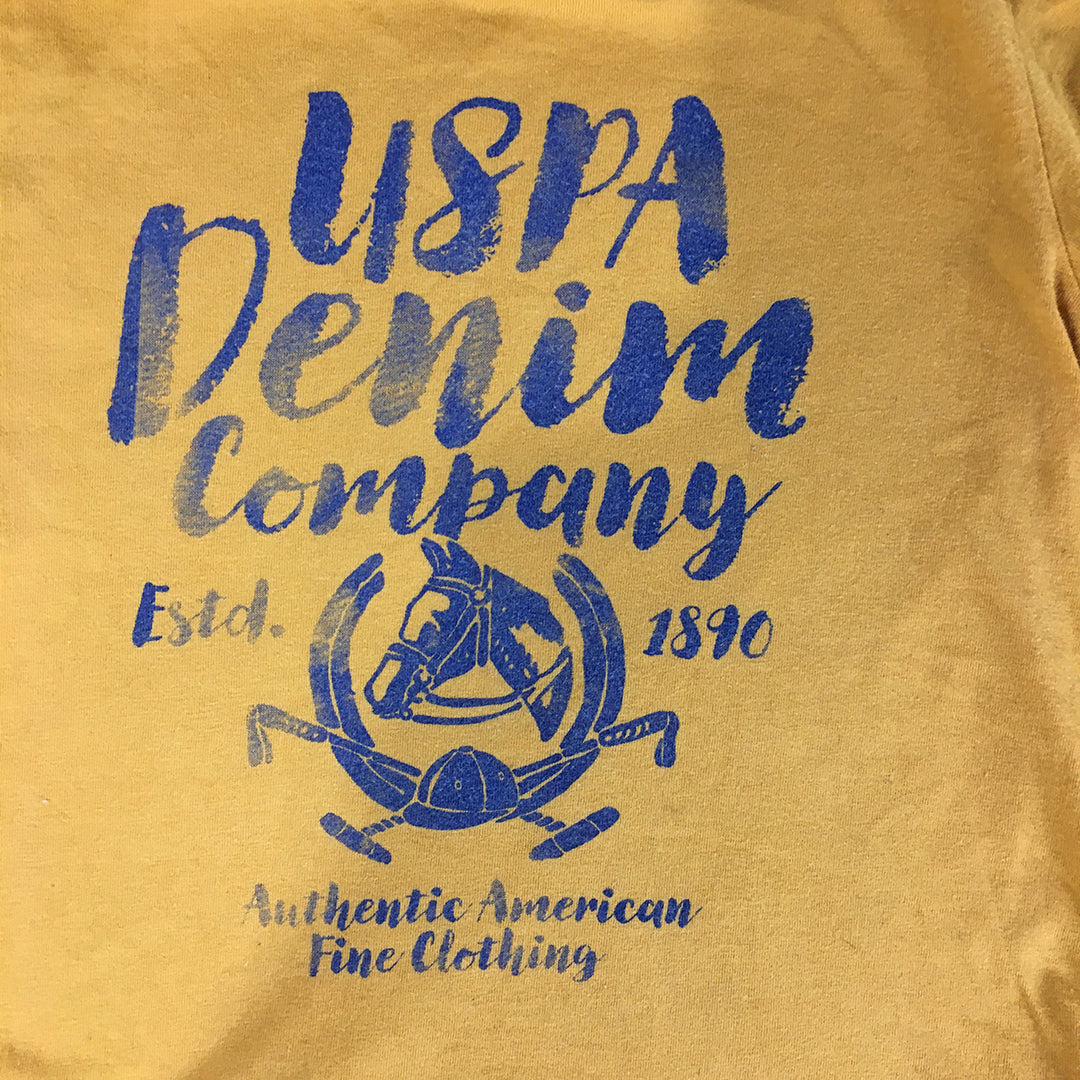 U.S. Polo Assn. Kids Boys T-Shirt Youth Size S (8 - 10 Years) Yellow Big Logo