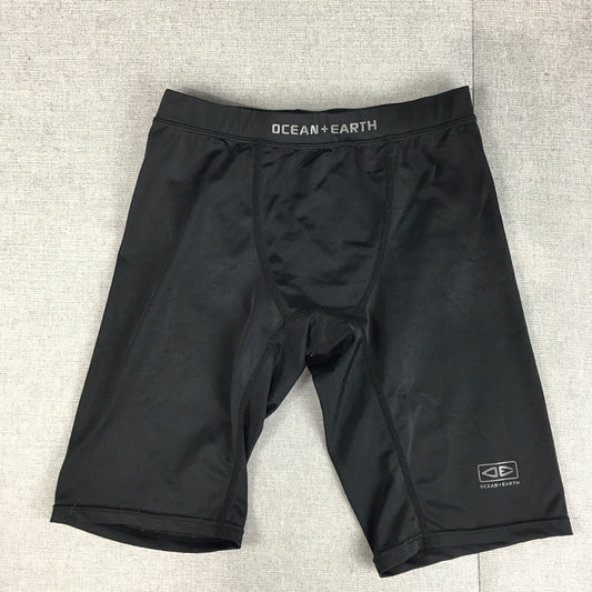 Ocean & Earth Mens Rash Shorts Size L Black Surf Swim