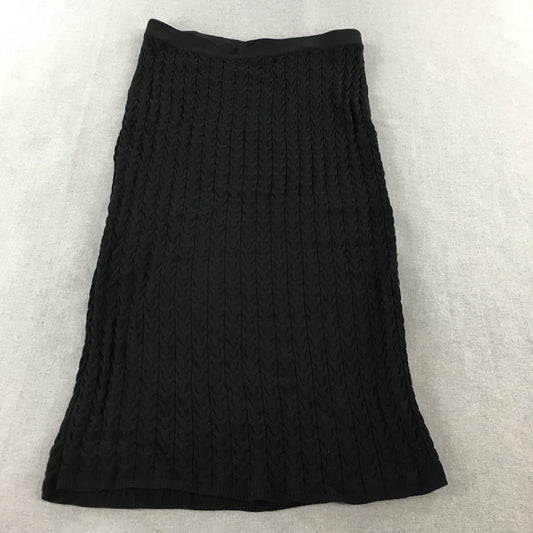 Atmos & Here Womens Knit Maxi Skirt Size 18 Black Elastic Waist