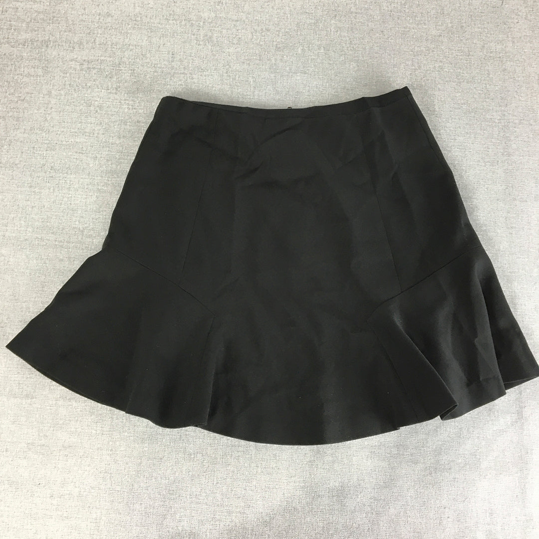 Marcs Womens Mini Skirt Size 10 Black Mermaid Hem A-Line