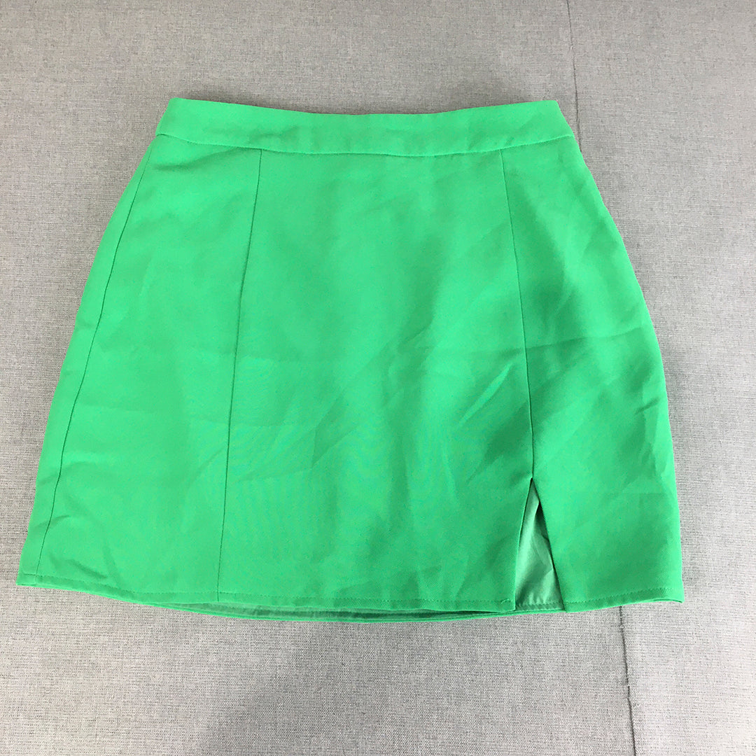 Showpo Womens Mini Skirt Size 10 Green Slit