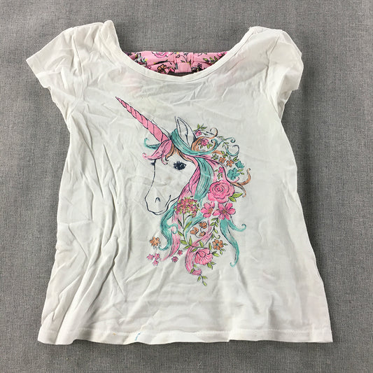 Cynthia Rowley Kids Girls Top Size S (5 - 6 Years) White Unicorn T-Shirt