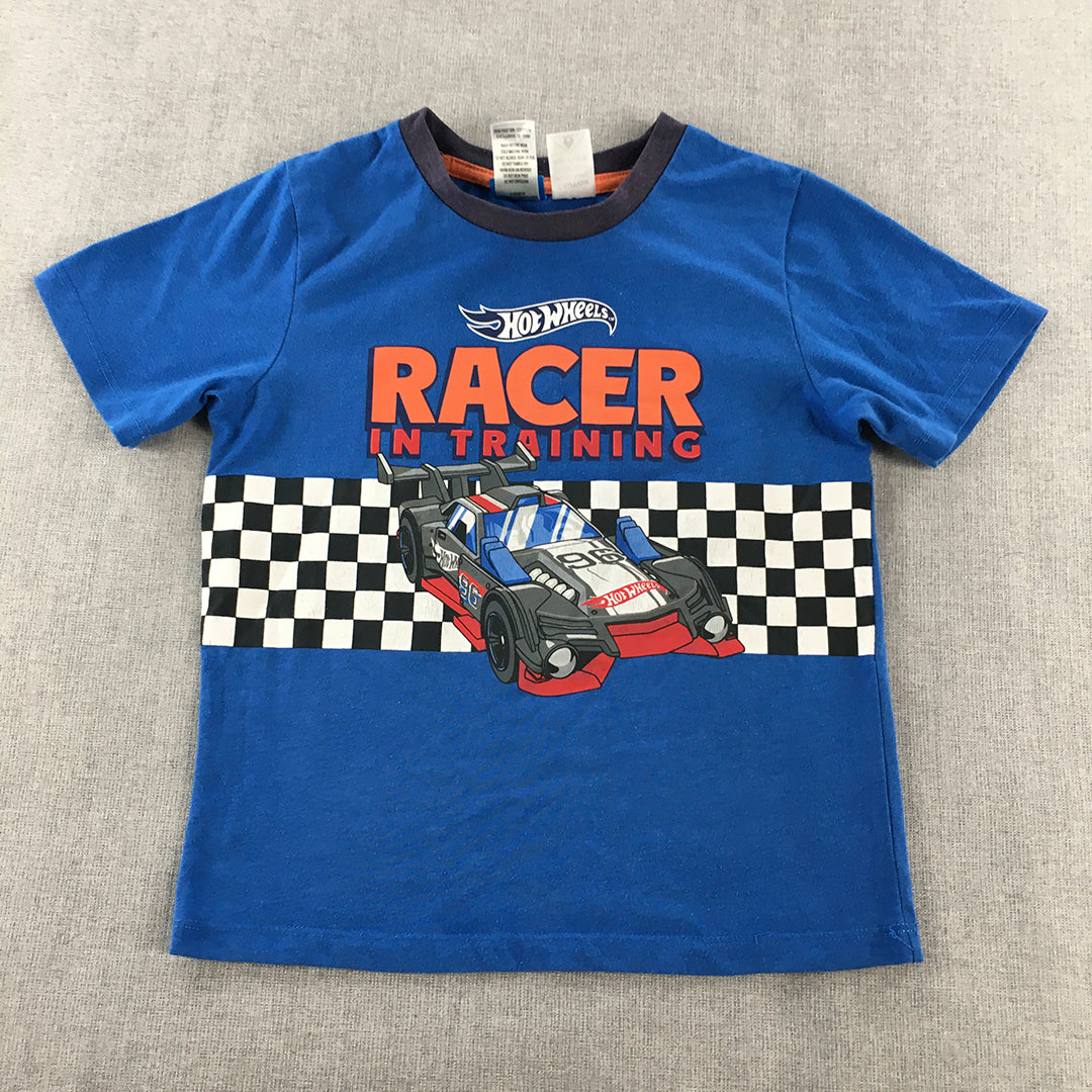 Hot-Wheels Kids Boys T-Shirt Size 7 Blue Short Sleeve Top