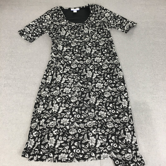 Motherhood Maternity Womens Dress Size S Black Floral Midi A-Line