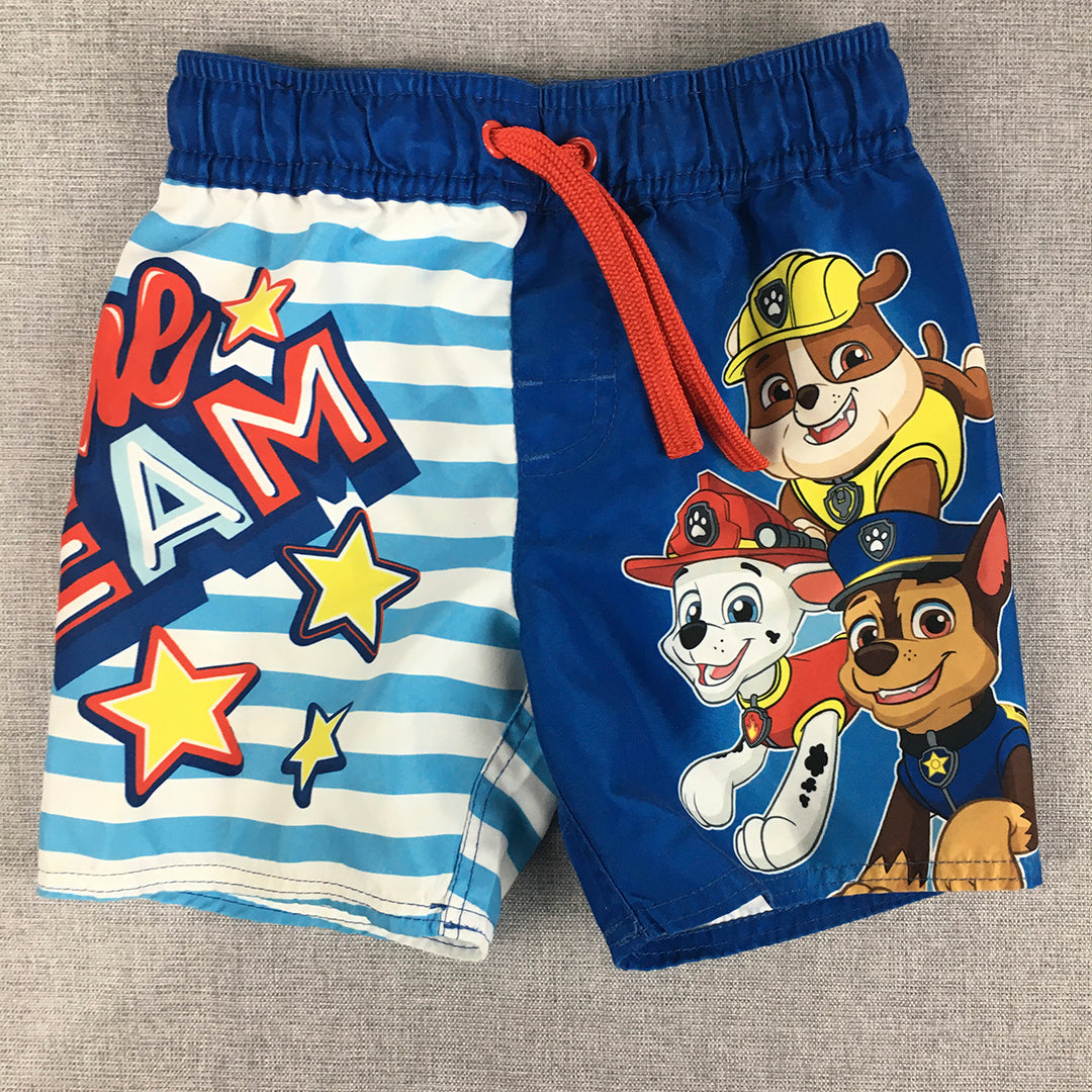 Paw Patrol Kids Boys Shorts Size 3 Baby Toddler Blue Drawstring