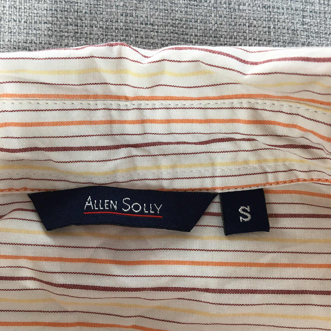 Allen Solly Womens Shirt Size S Slim Fit White Striped Long Sleeve Button-Up