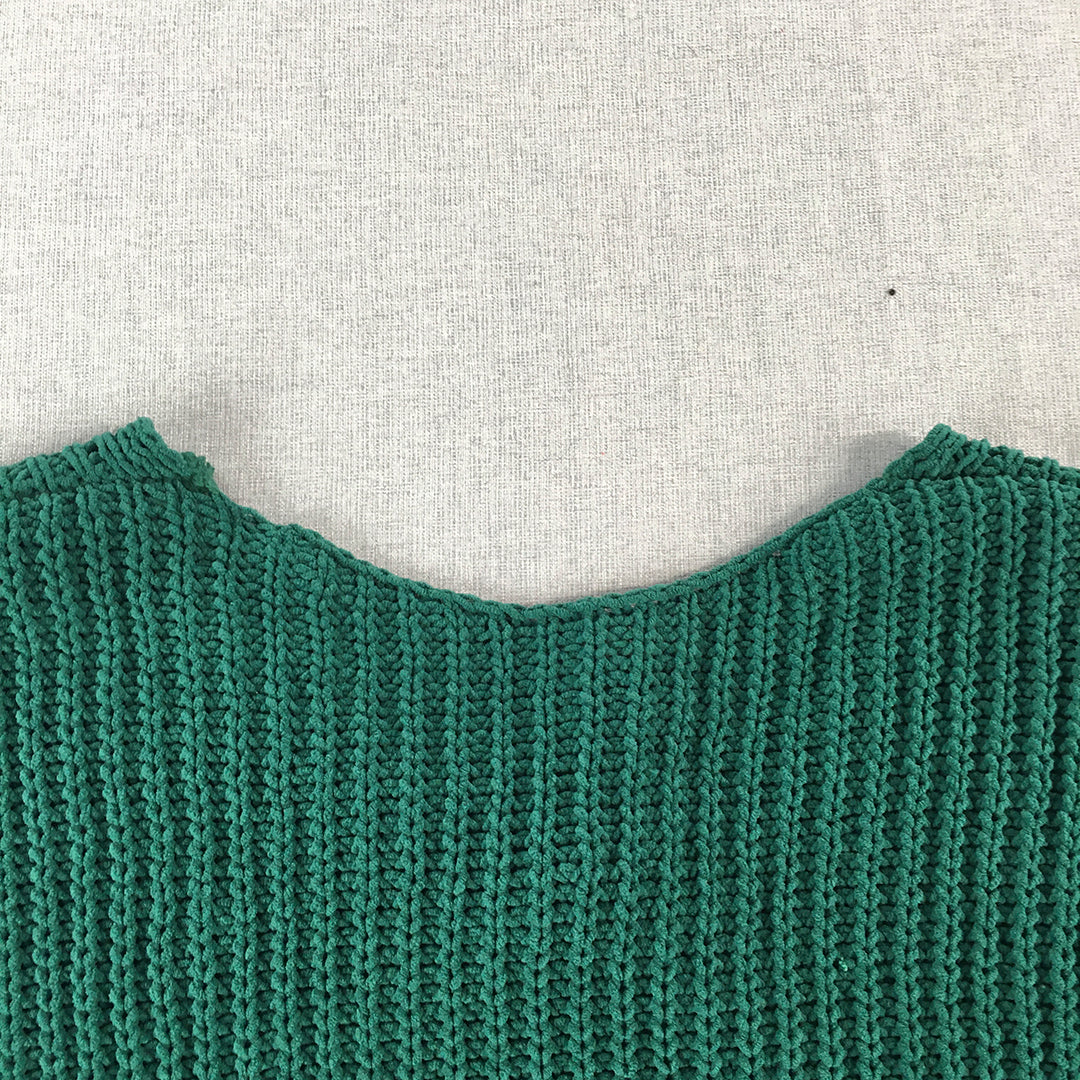 Hollister Womens Knit Sweater Size S Green Cropped Pullover Jumper