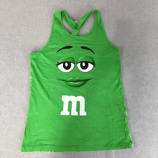 M&Ms Womens Tank Top Size S Green Sleeveless Shirt