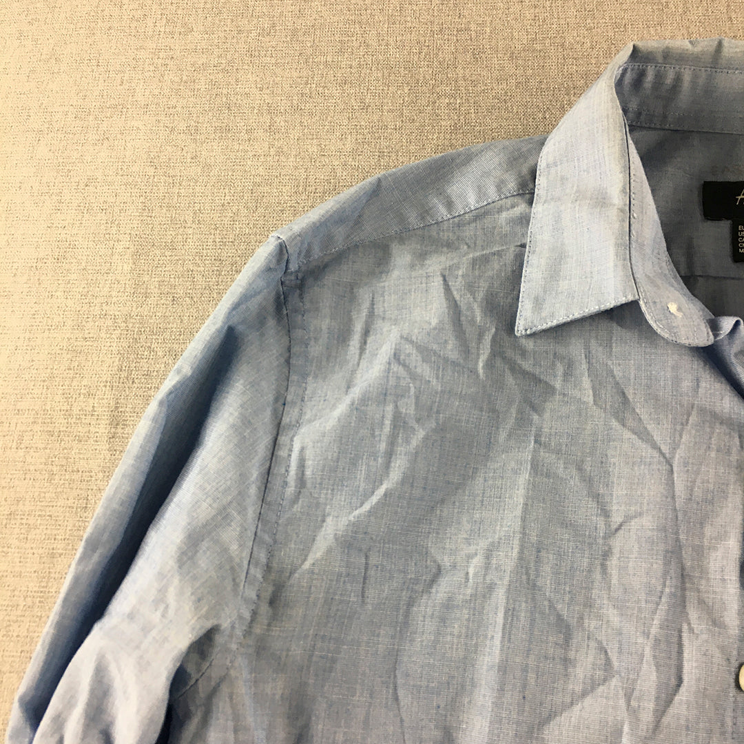 H&M Mens Shirt Size S Slim Fit Blue Button-Up Long Sleeve Business