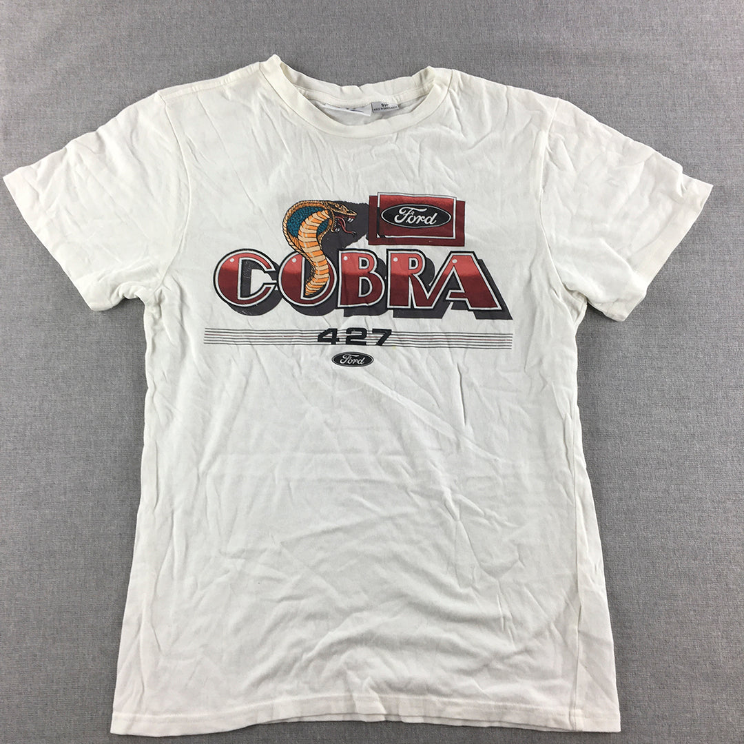 Ford Cobra 427 Mens T-Shirt Size S White Short Sleeve Car Auto Tee