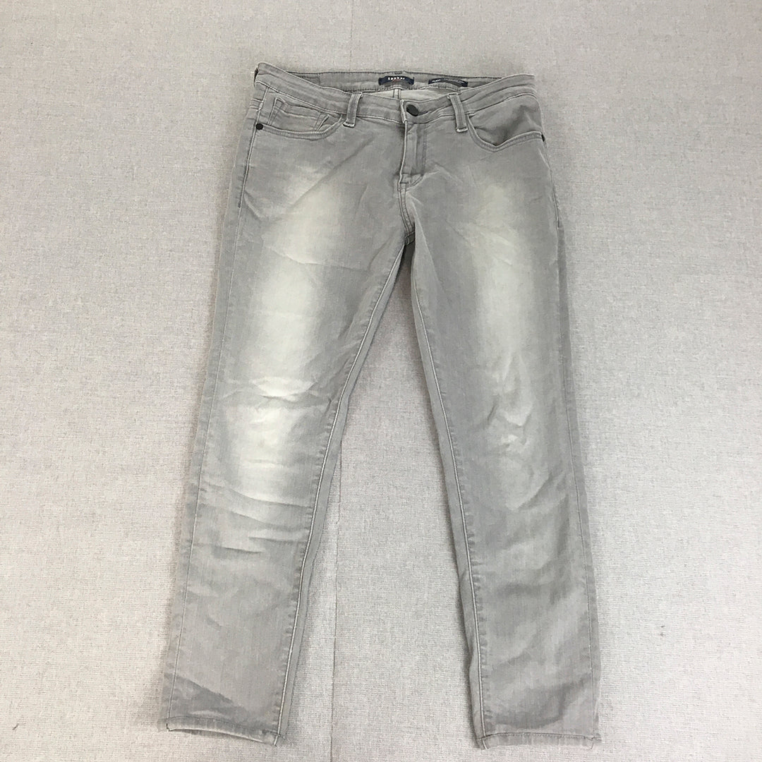 Spykar Womens Jeans Size 30 Grey Light Wash Alicia Skinny Mid Rise Ankle Length