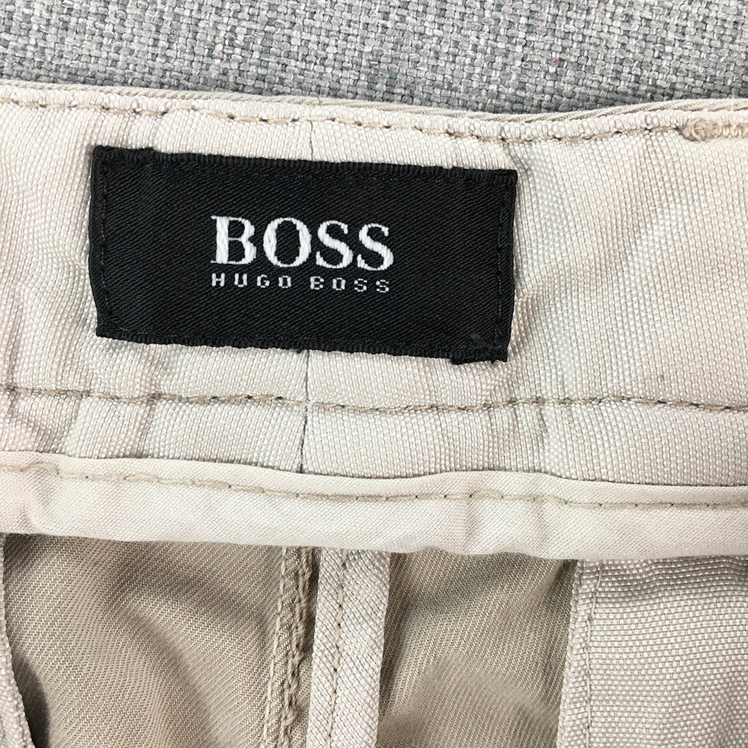 Hugo Boss Mens Chino Pants Size 32 Cream Beige Straight Leg Pockets