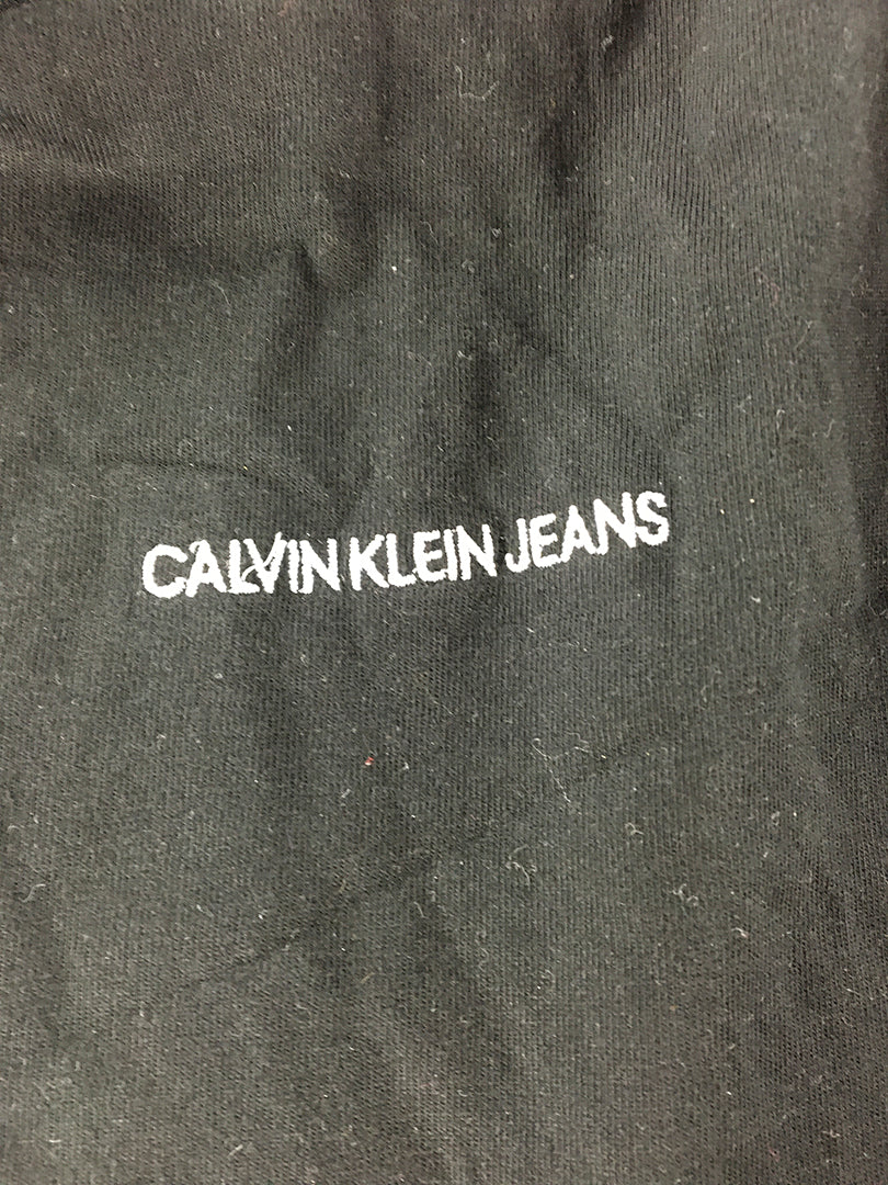 Calvin Klein Jeans Mens T-Shirt Size M Black Logo Short Sleeve Crew Neck