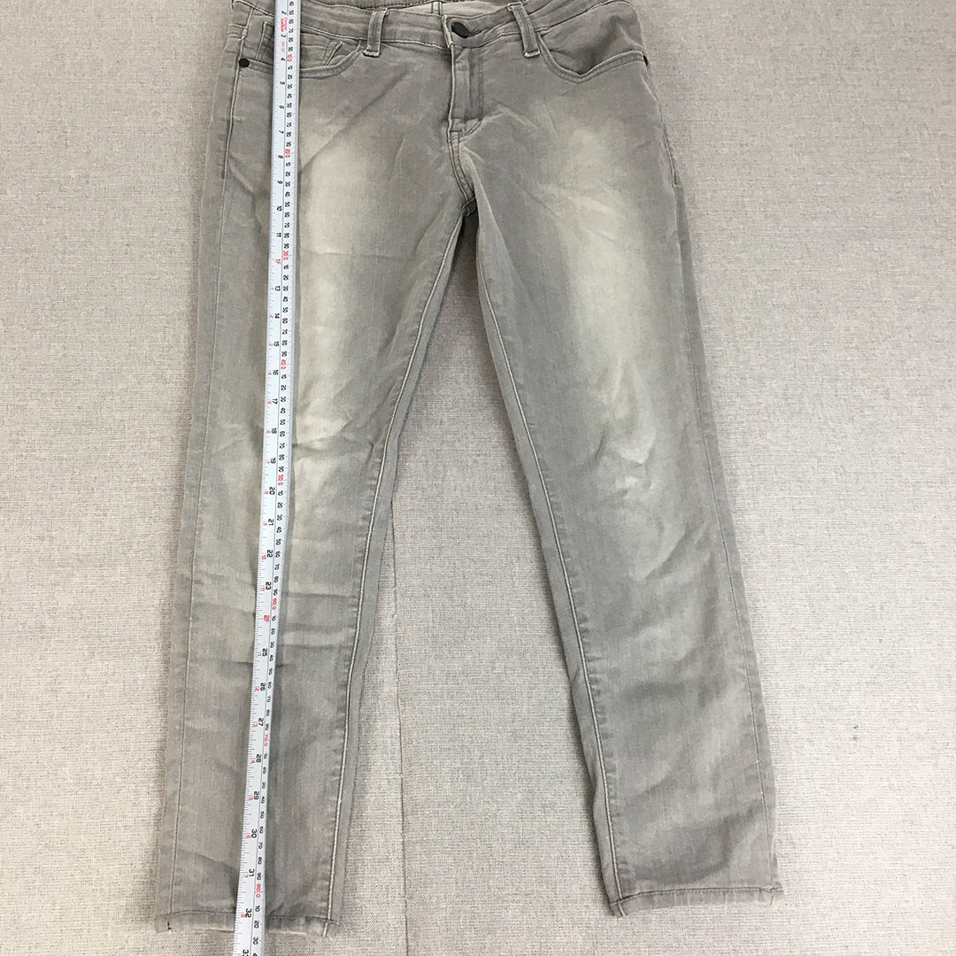 Spykar Womens Jeans Size 30 Grey Light Wash Alicia Skinny Mid Rise Ankle Length