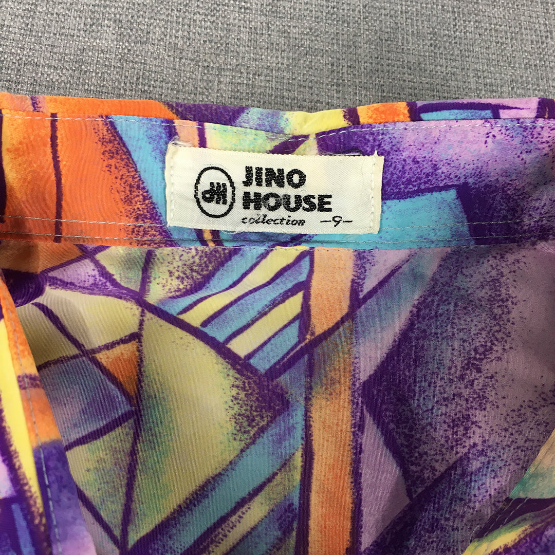 Vintage Jino House Womens Shirt Size M Purple Global Village Coffeehouse Japan