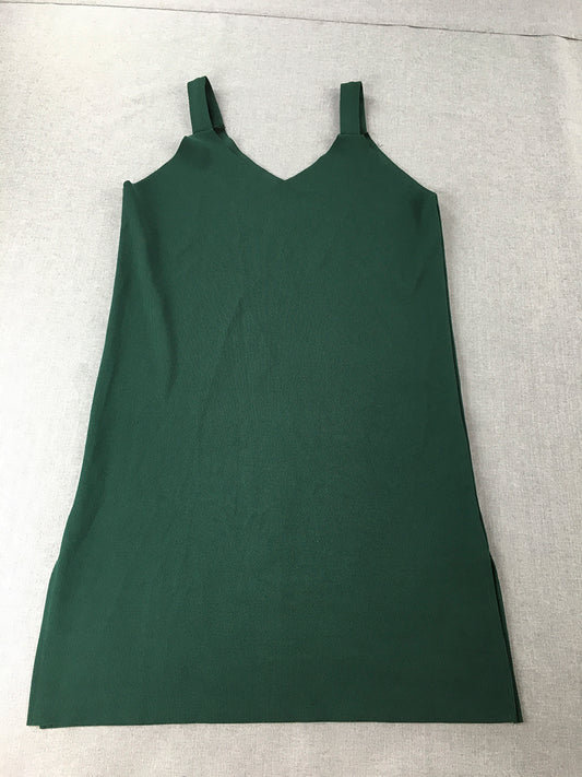 Latte Womens Mini Dress Size M Dark Green Sleeveless Stretch Knit Korean Brand