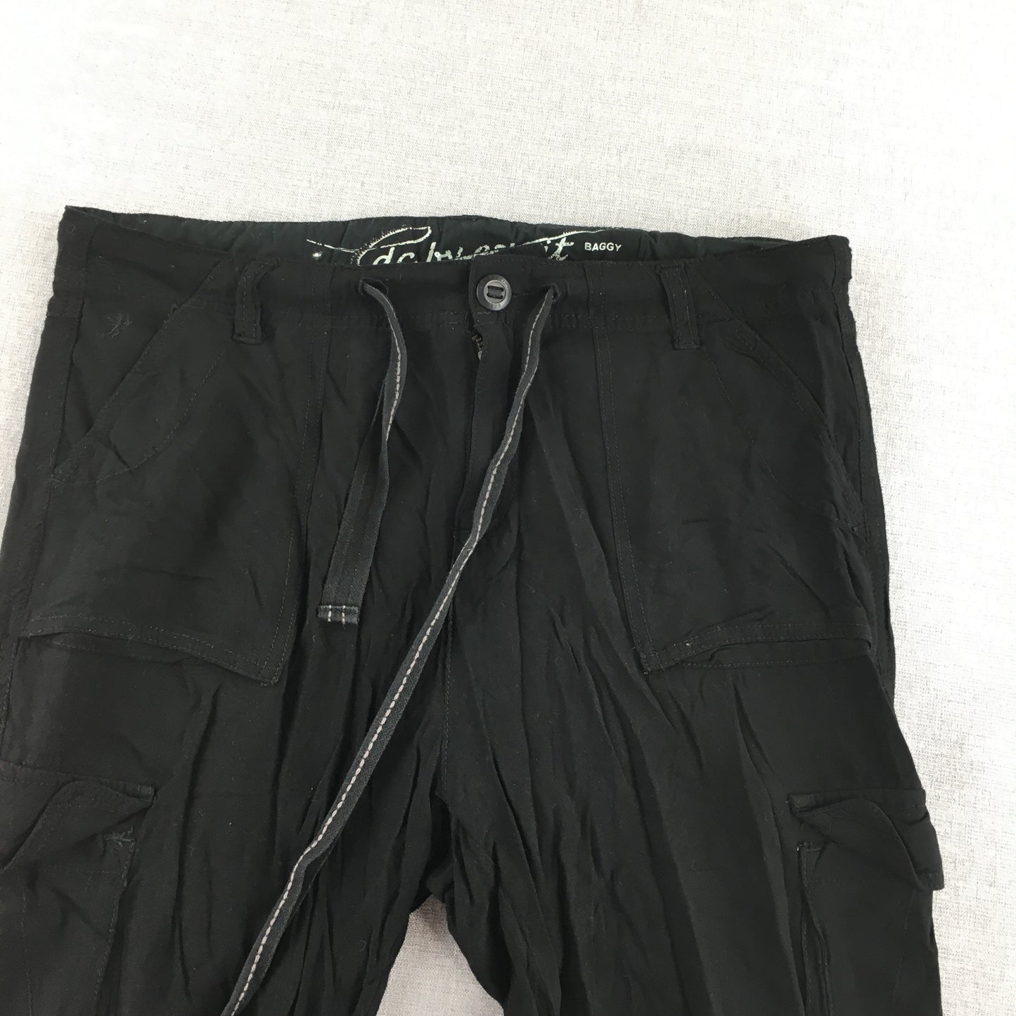 Esprit Womens Cargo Pants Size 12 Black Pockets Baggy