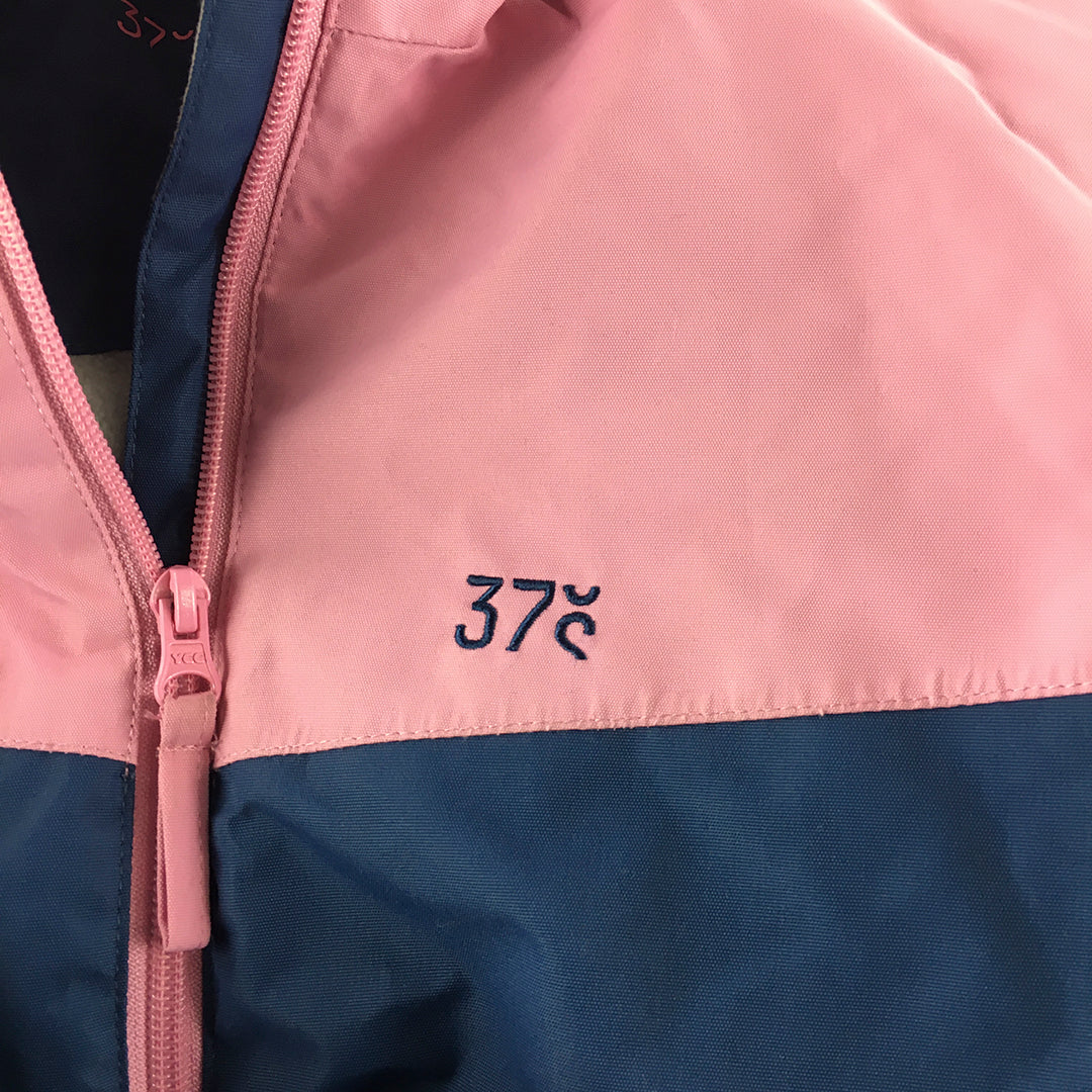 37 Degrees South Kids Girls Ski Snow Jacket Size 12 Pink Blue Zip-Up Hooded