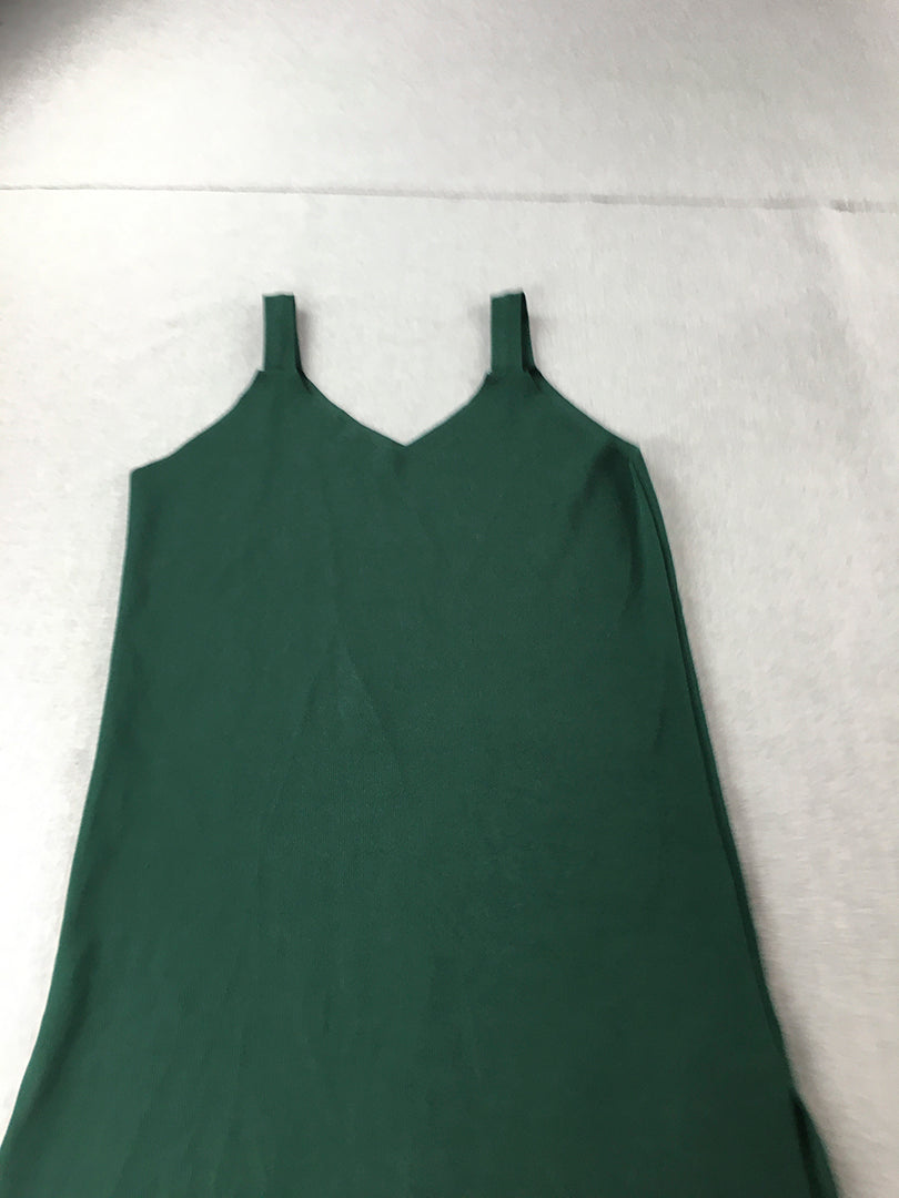 Latte Womens Mini Dress Size M Dark Green Sleeveless Stretch Knit Korean Brand