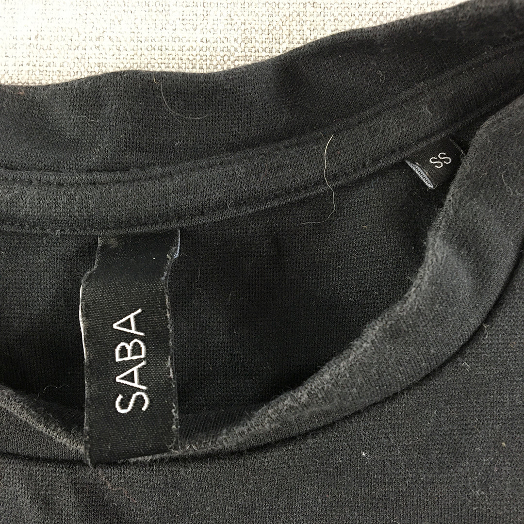 Saba Mens Sweater Size S Black Crew Neck Pullover Jumper