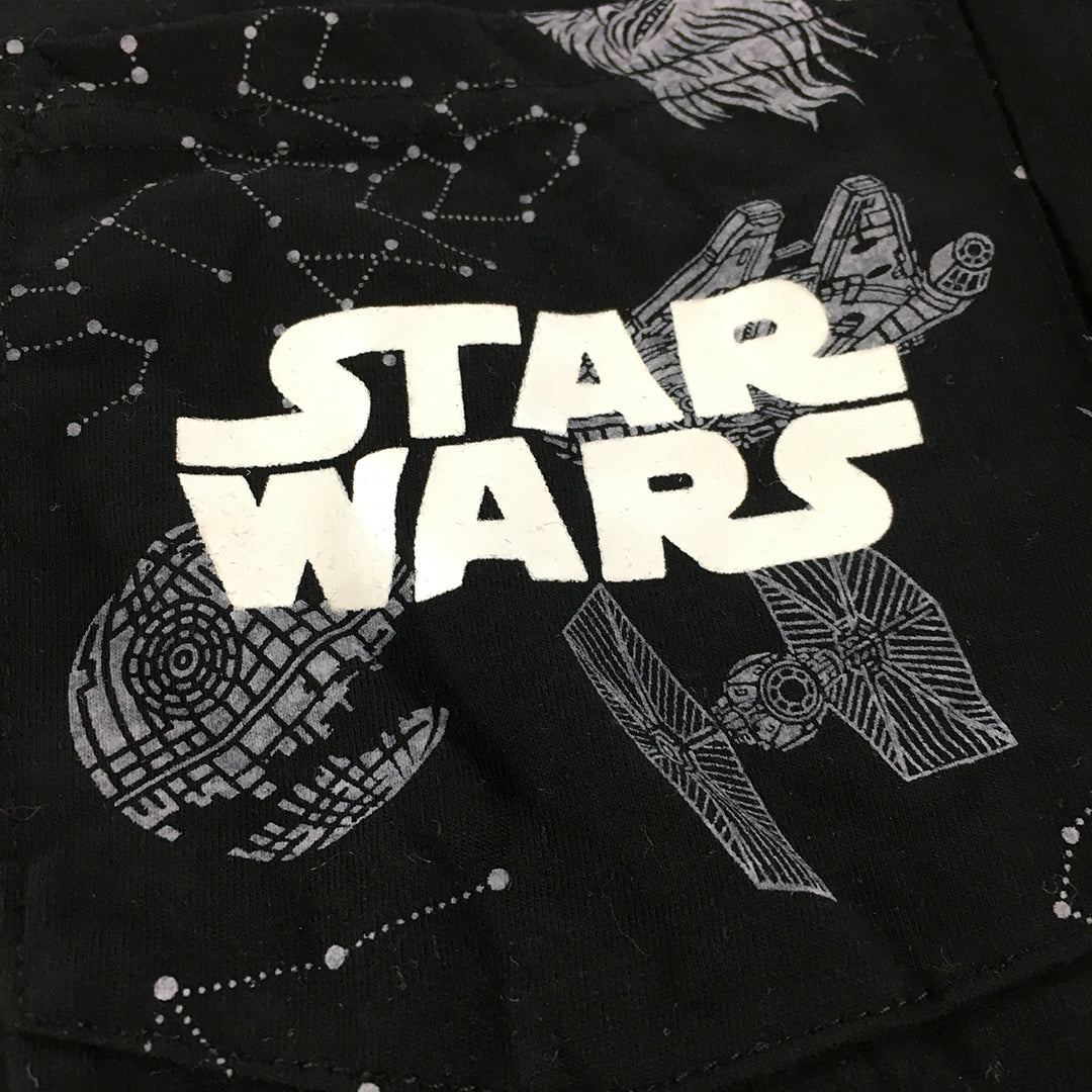 Star Wars Mens Shirt Size L Black Long Sleeve Pocket Logo Pullover