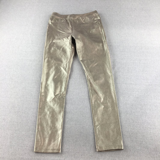 Zara Kids Girls Pants Size 13 - 14 Years Gold Pockets Stretch Fabric