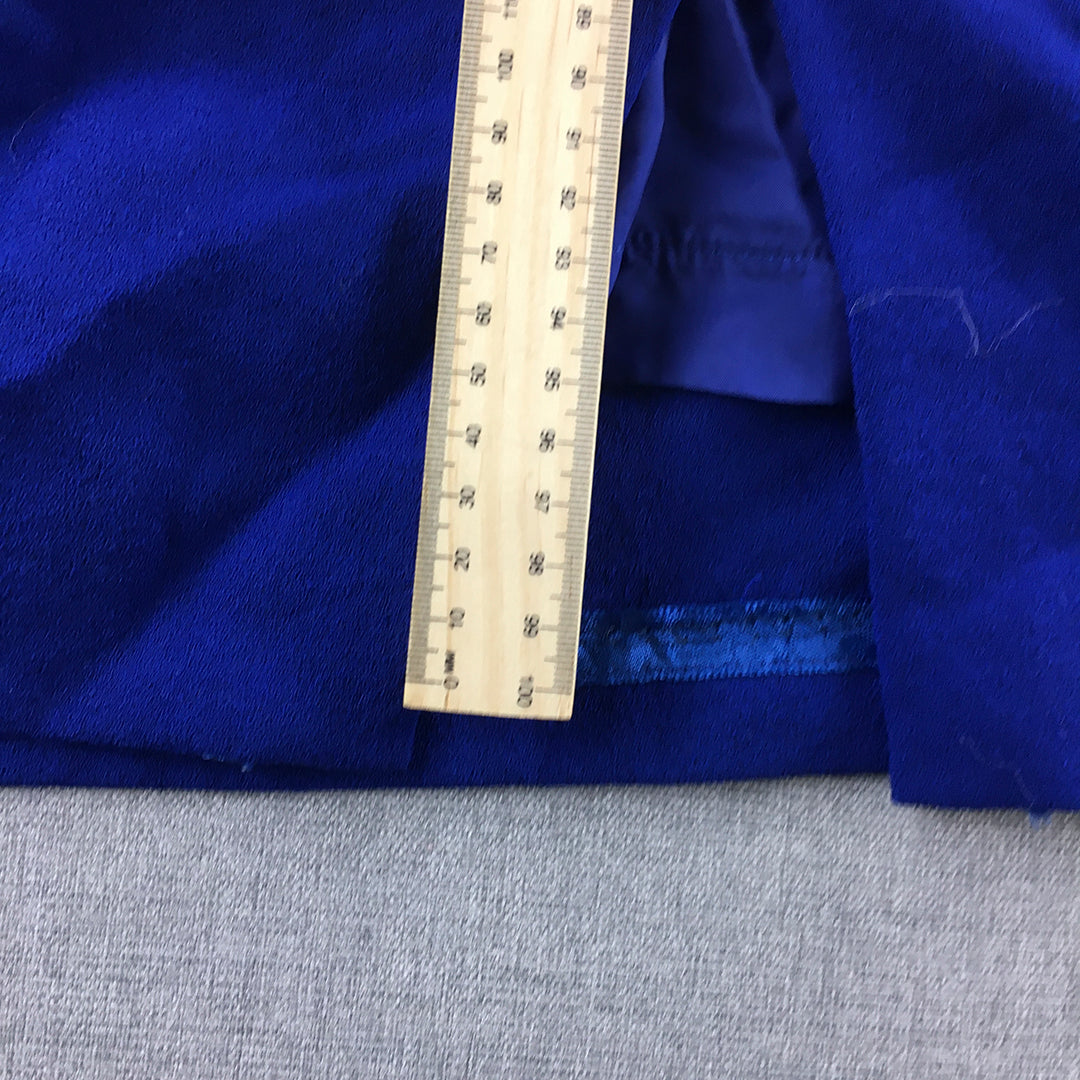 Anthea Crawford Womens Pencil Dress Size 14 Blue Midi Short Sleeve