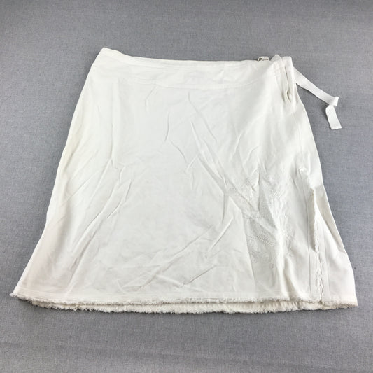 Jag Womens Skirt Size 16 White A-Line Midi