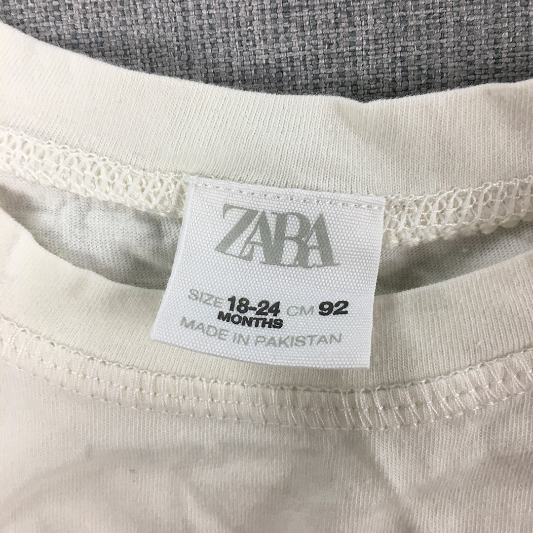 Zara Kids Girls Tank Top Size 18 - 24 Months (2) Baby Toddler White Shirt