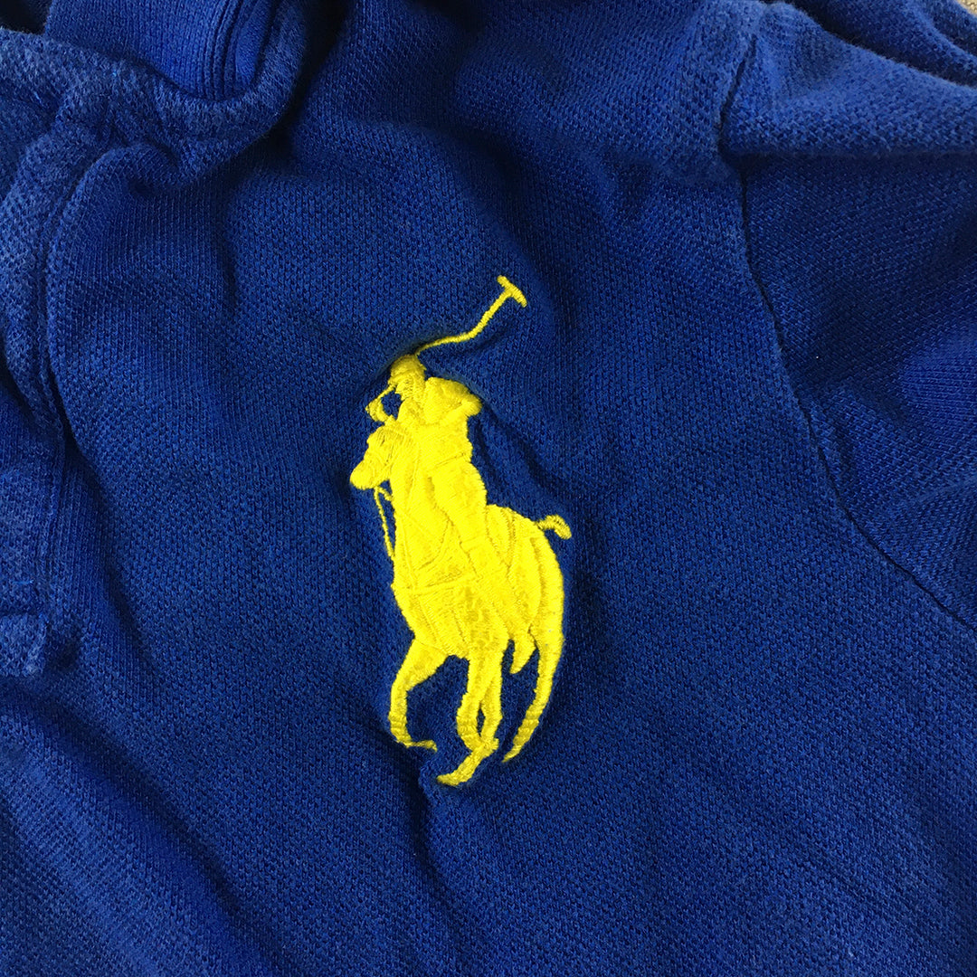 Polo Ralph Lauren Kids Boys Shirt Size 7 Blue Big Pony Collared Rugby