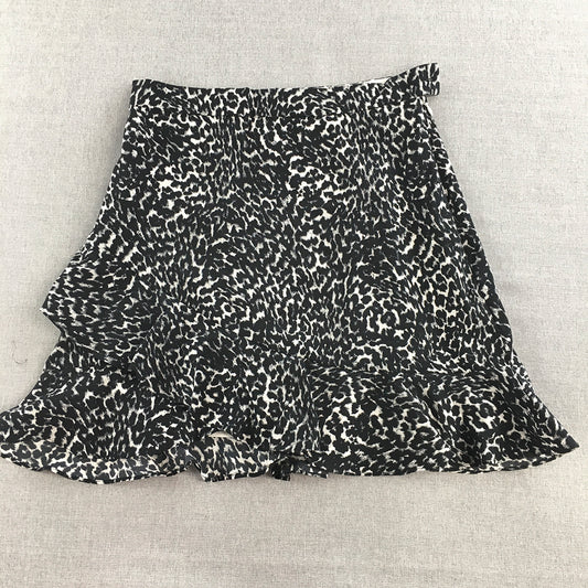 Witchery Womens Mini Skirt Size 8 Black Dot Pattern A-Line