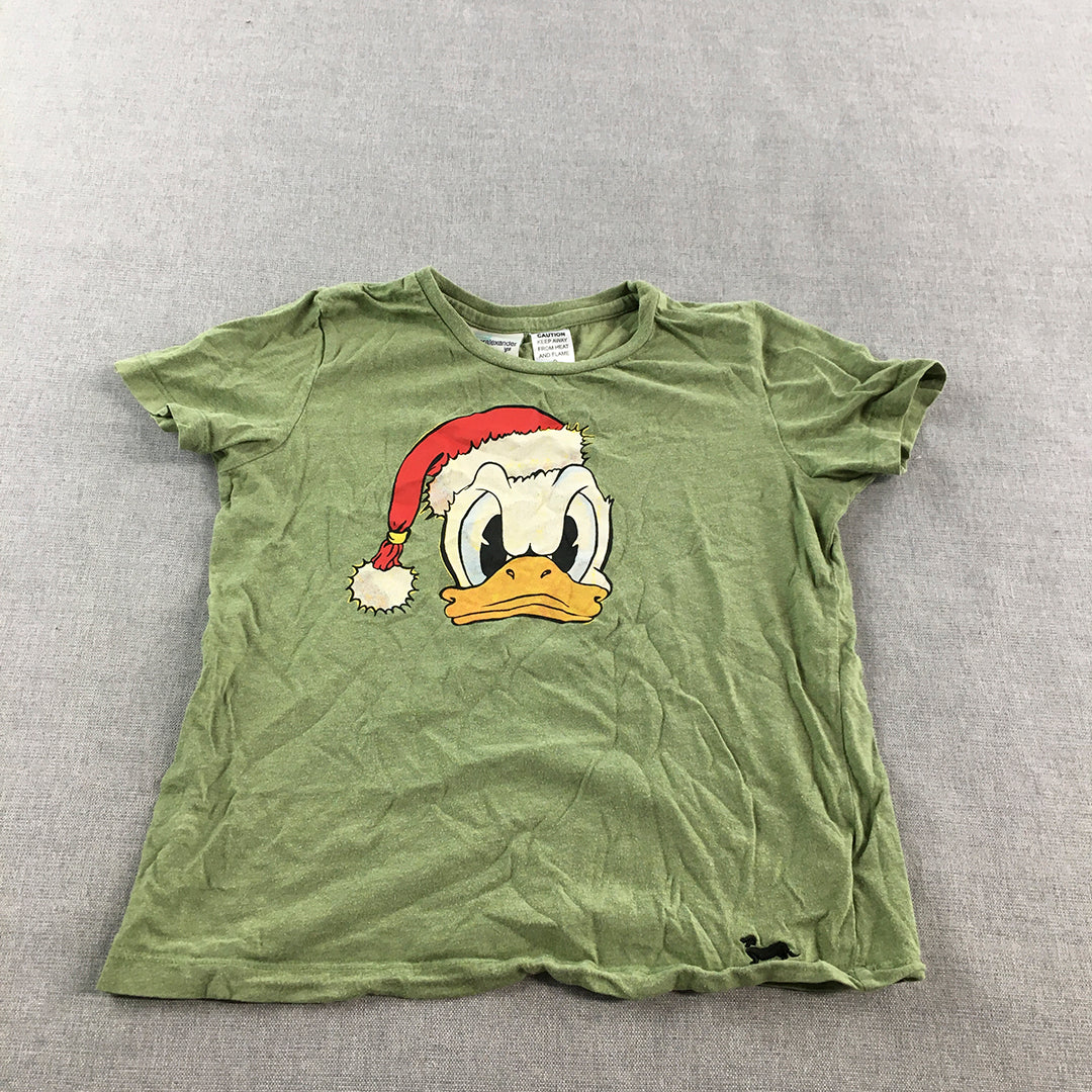 Peter Alexander Jnr Kids Boys Sleep Shirt Size 6 Donald Duck Disney Green Top