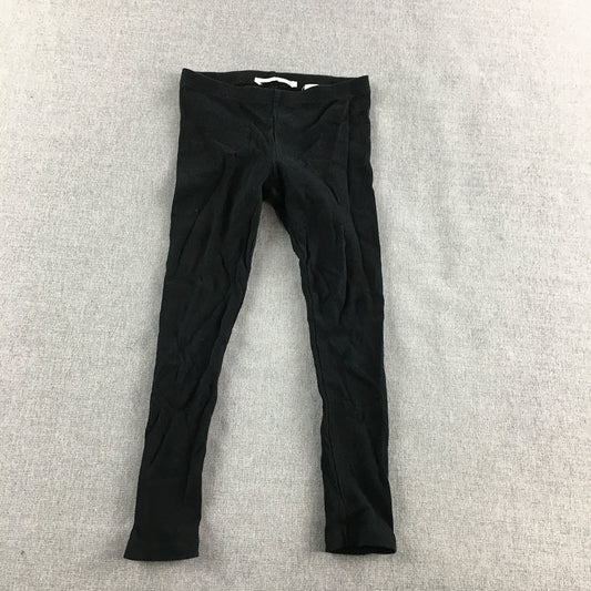 Country Road Kids Girls Leggings Size 4 Black Knit Stretch Fabric Pants