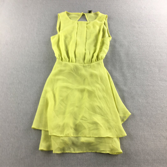 Asos Womens Mini Dress Size 8 Yellow Sleeveless