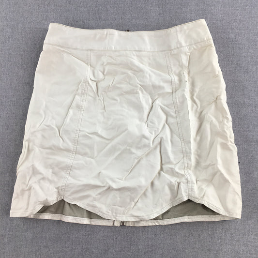 Junk Womens Mini Skirt Size S White Faux Leather Zip