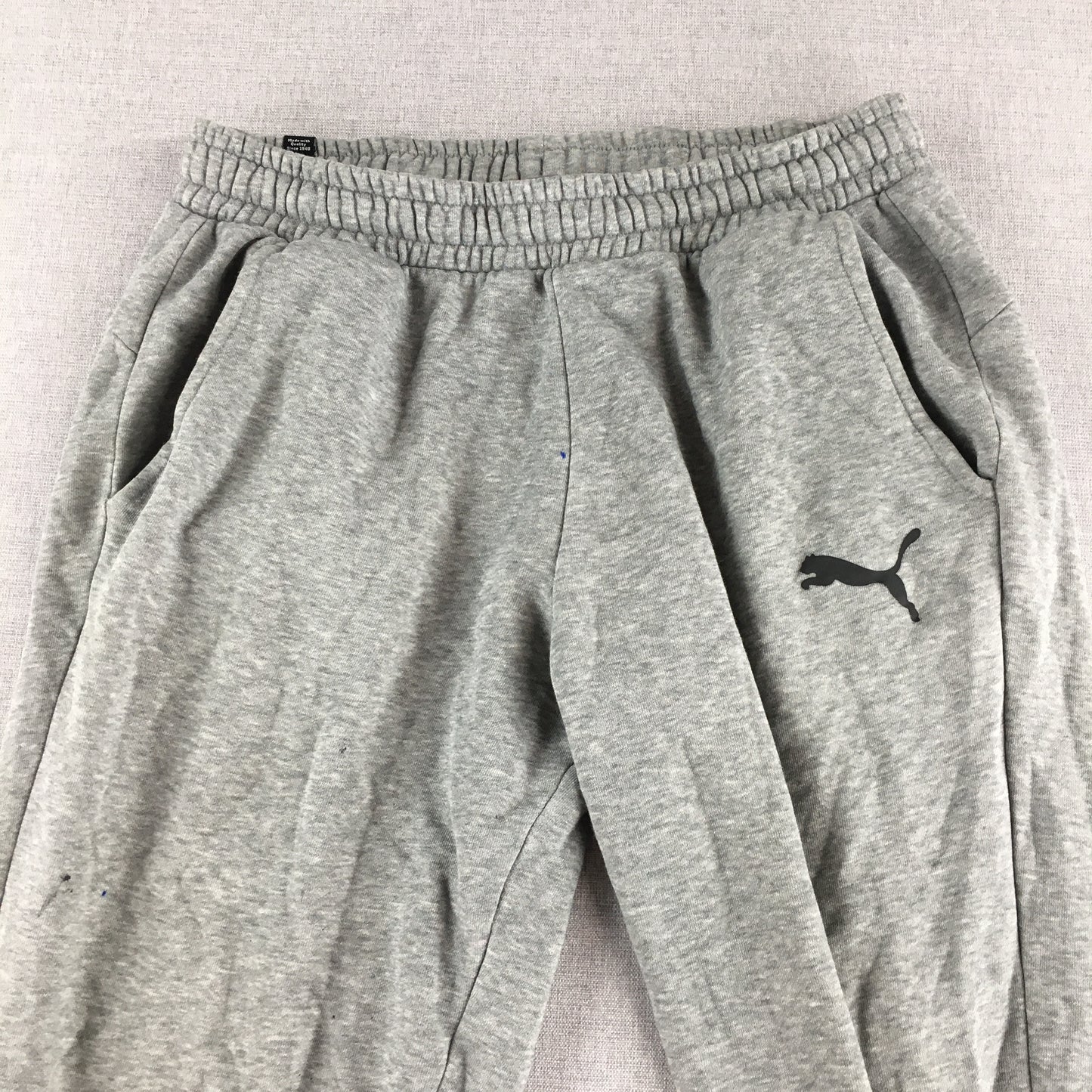 Puma Womens Tracksuit Pants Size M Grey Logo Pockets Sweat Jogger