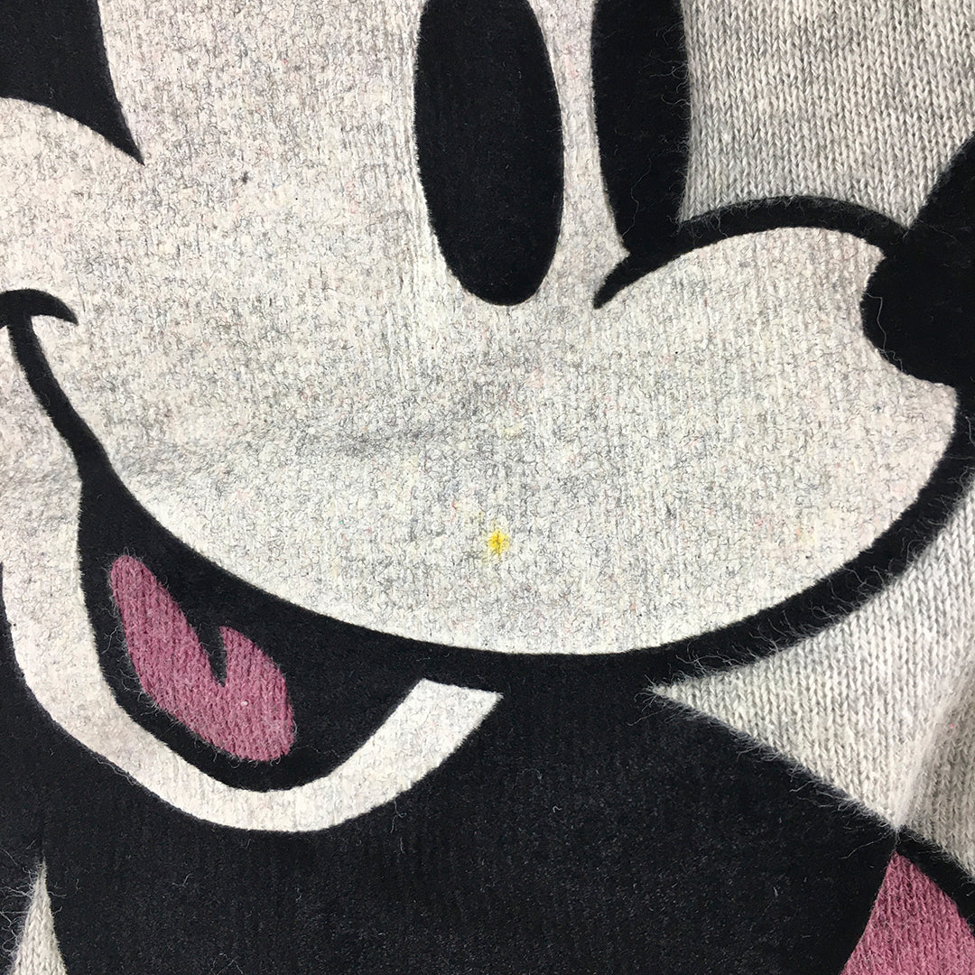 Disney x Uniqlo Womens Sweater Size L Grey Mickey Mouse Pullover Jumper