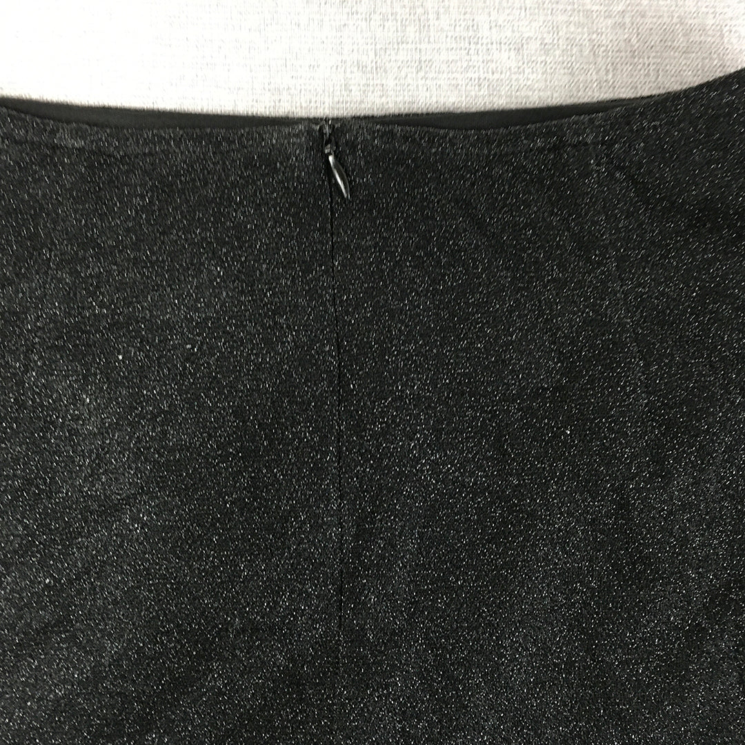 Sndys The Label Womens Mini Skirt Size S Black Sparkle Back Zip